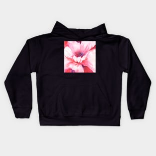 Large pink poppy Kids Hoodie